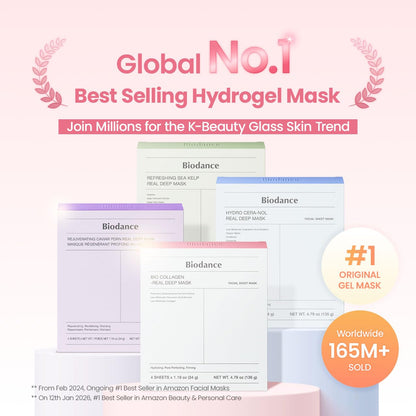 Collagen Pink Glow Trio: Collagen Real Deep Mask & Toner Pads & Peptide Serum for Plumping Hydration, Firming, Korean Skin Care, Skin Care Set