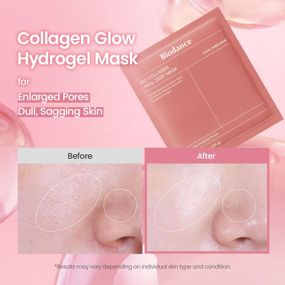 Collagen Pink Glow Trio: Collagen Real Deep Mask & Toner Pads & Peptide Serum for Plumping Hydration, Firming, Korean Skin Care, Skin Care Set