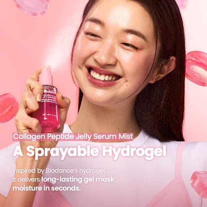 Collagen Peptides Jelly Serum Mist, Hydrating Face Mist, Plumping, Anti-Aging Face Spray, Sprayable Hydrogel, Travel Essentials & Self Care Gifts for Women, Korean Skin Care | 1.69 Fl.Oz