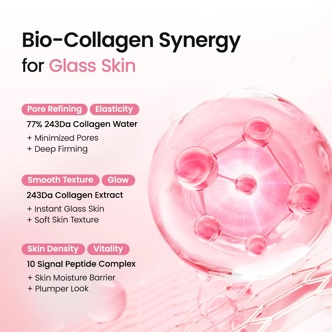 Collagen Peptides Jelly Serum Mist, Hydrating Face Mist, Plumping, Anti-Aging Face Spray, Sprayable Hydrogel, Travel Essentials & Self Care Gifts for Women, Korean Skin Care | 1.69 Fl.Oz