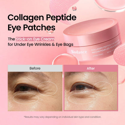 Hydrogel Eye Patches for under Eye - Collagen Peptide, anti Wrinkle & Fine Lines (60 Count)