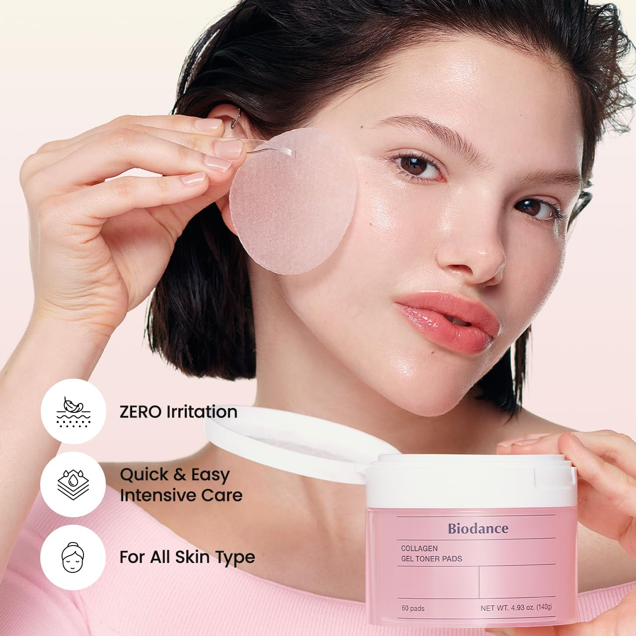 Collagen Pink Glow Trio: Collagen Real Deep Mask & Toner Pads & Peptide Serum for Plumping Hydration, Firming, Korean Skin Care, Skin Care Set